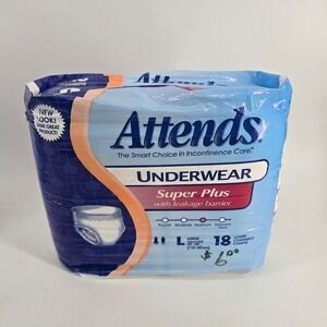 Attends 2011 Super Plus Underwear Large 18 Count Blue Leakage Barrier